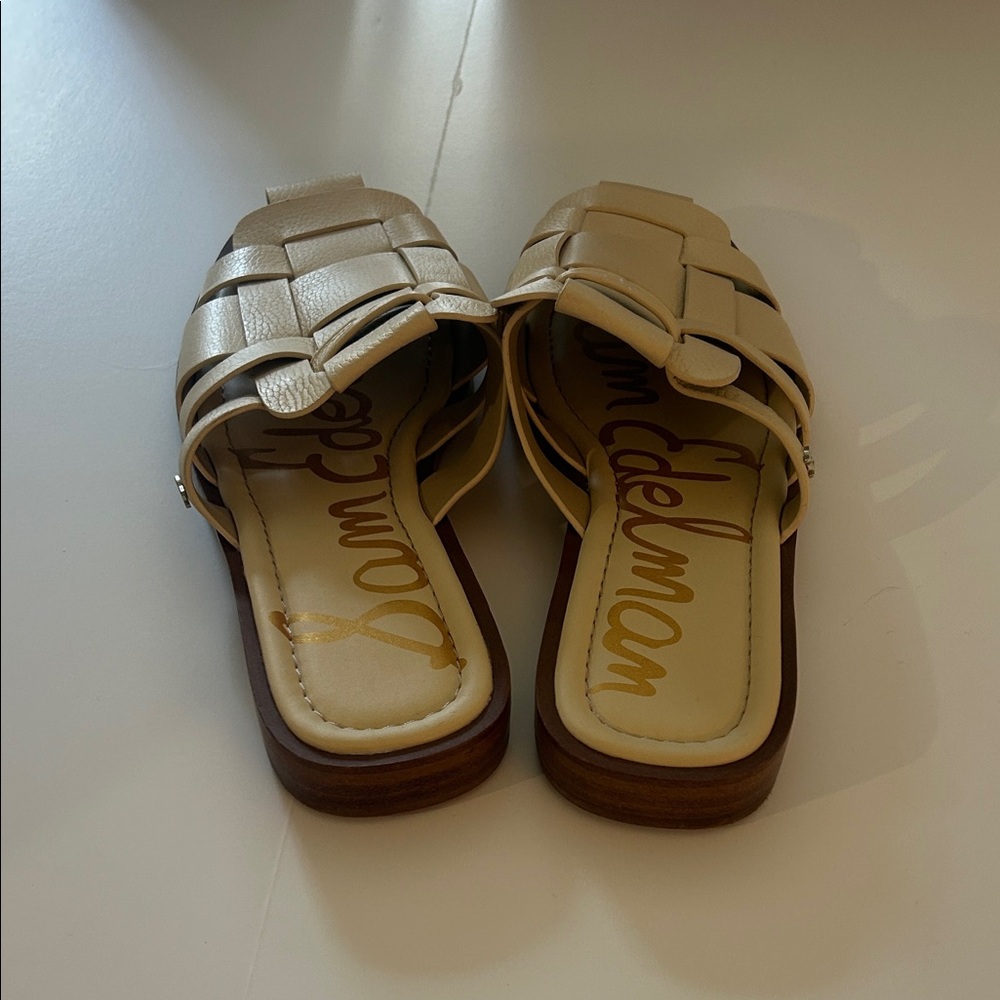 Sam Edelman Beige Woven Mules - Picture 4 of 6